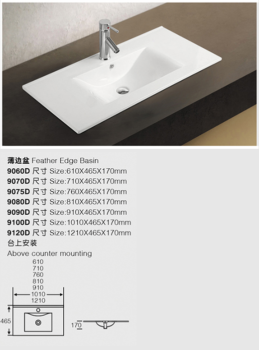 [Cabinet Basin (Thin edge)] 9060D/9070D/9075D/9080D/9090D/9100D/9120D 9060D/9070D/9075D/9080D/9090D/9100D/9120D